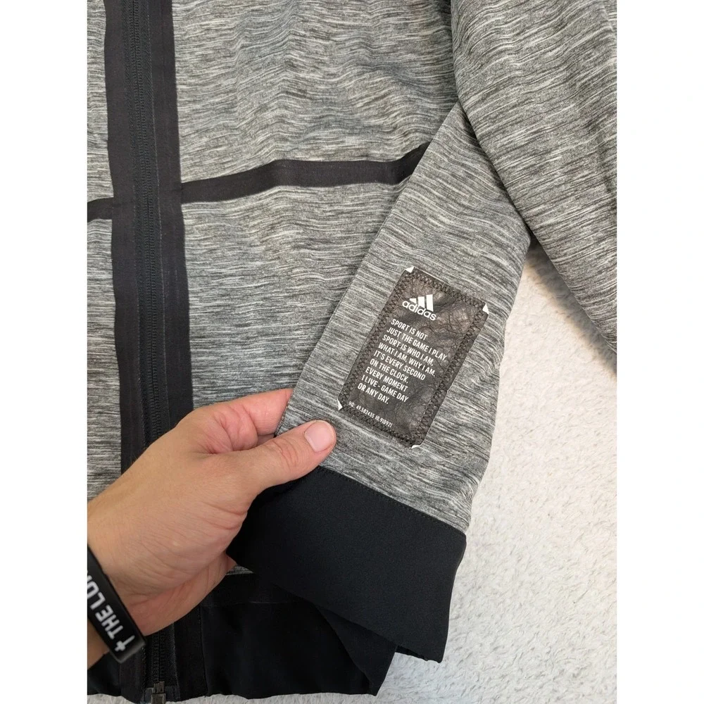 Adidas Running Sports Reversible Jacket‎ Mens XL Ventilated Gry Black $120